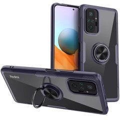 Защитный чехол Crystal Ring для Xiaomi Redmi Note 10 Pro / 10 Pro Max Темно-синий