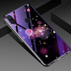 Защитный чехол Fantasy с глянцевыми торцами для Huawei Y9 2019 (цветы) Малиновый