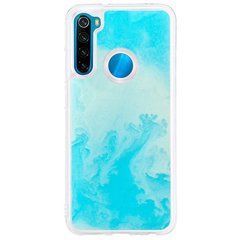 Захисний чохол Neon с песком для Xiaomi Redmi Note 8 / Note 8 2021 Блакитний