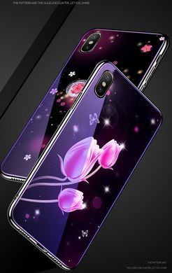 Захисний чохол Fantasy з глянцевими торцями для Xiaomi Mi8 (квіти) Малиновий