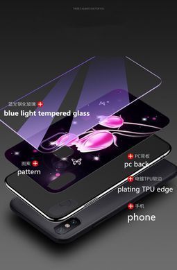 Захисний чохол Fantasy з глянцевими торцями для Xiaomi Mi8 (квіти) Малиновий