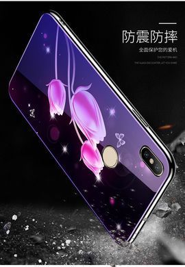 Захисний чохол Fantasy з глянцевими торцями для Xiaomi Mi8 (квіти) Малиновий