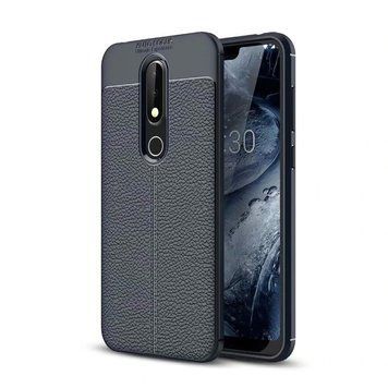 Защитный чехол Leather для Nokia 6.1 Plus 2018 (Nokia X6) Синий