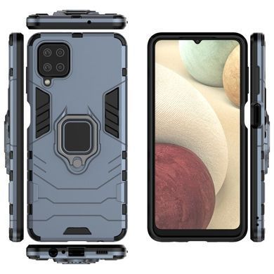 Захисний чохол Strong Guard Ring для Samsung A125F Galaxy A12 / A127F Galaxy A12 Nacho / Galaxy A12s / Galaxy M12 Navy
