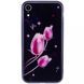 Защитный чехол Fantasy с глянцевыми торцами для iPhone XR (тюльпаны) Розовый