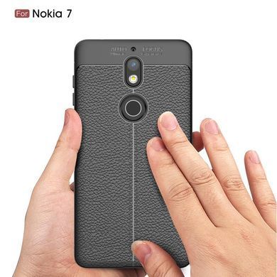 Захисний чохол Leather для Nokia 7 2017 Чорний