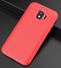 Защитный чехол Leather для Samsung J250 Galaxy J2 Pro 2018 Красный