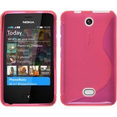 Чехол TPU S-line для Nokia Asha 501 Dual Sim Розовый