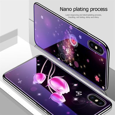 Защитный чехол Fantasy с глянцевыми торцами для iPhone XS Max (цветение) Фиолетовый