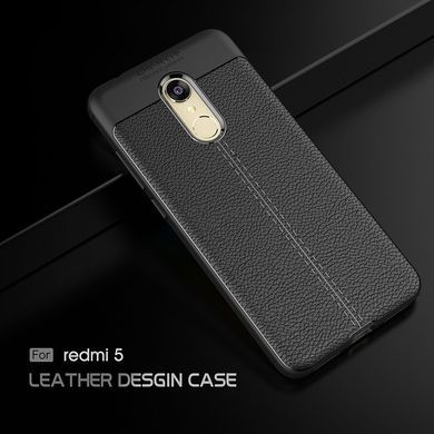 Защитный чехол Leather для Xiaomi Redmi 5 Черный