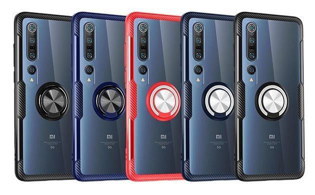 Защитный чехол Crystal Ring для Xiaomi Mi 10 / Mi 10 Pro Красный