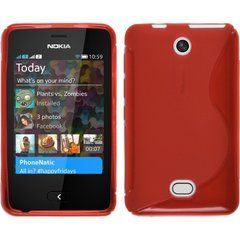 Чехол TPU S-line для Nokia Asha 501 Dual Sim Красный