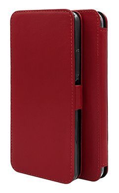 Чехол из натуральной кожи Genuine Leather Book для Xiaomi Mi 10 Lite (без функции подставки) Красный