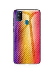 Защитный чехол Knitin Carbon для Samsung M307F Galaxy M30s / M215F Galaxy M21 Оранжевый