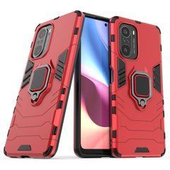 Захисний чохол Strong Guard Ring для Xiaomi Redmi K40 / K40 Pro / K40 Pro Plus / Poco F3 / Mi 11i Червоний