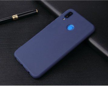 Защитный чехол TPU Matte для Huawei Y6 2019 / Huawei Honor 8A (с вырезом под сканер) Синий