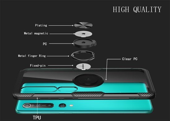 Захисний чохол Crystal Ring для Xiaomi Mi 10 / Mi 10 Pro Чорний