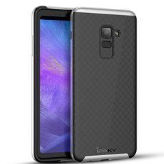 Ударопрочный чохол iPaky TPU+PC для Samsung A730 Galaxy A8 Plus 2018 Чорний / Сріблястий