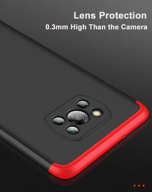 Захисний чохол GKK Full 360 для Xiaomi Poco X3 / X3 NFC / X3 Pro Чорний / Червоний
