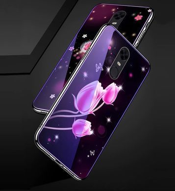 Защитный чехол Fantasy с глянцевыми торцами для Xiaomi Redmi 5 (пузырьки и цветы) Малиновый