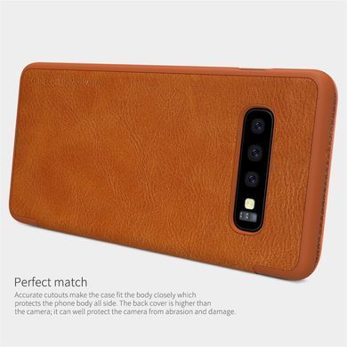 Чехол-книжка Nillkin Qin для Samsung G975F Galaxy S10 Plus Коричневый