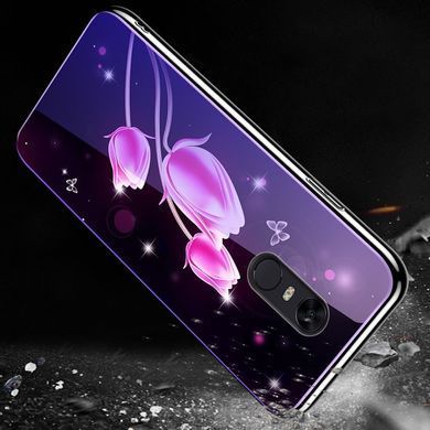 Защитный чехол Fantasy с глянцевыми торцами для Xiaomi Redmi 5 (пузырьки и цветы) Малиновый