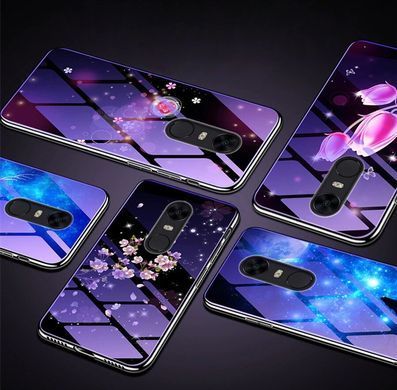 Защитный чехол Fantasy с глянцевыми торцами для Xiaomi Redmi 5 (пузырьки и цветы) Малиновый