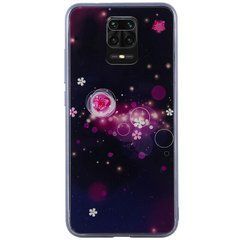 Захисний чохол Fantasy з глянцевими торцями для Xiaomi Redmi Note 9s / Redmi Note 9 Pro / Redmi Note 9 Pro Max (квіти) Малиновий