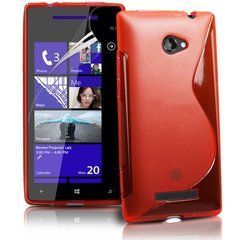 Чехол TPU S-line для HTC 8S Красный