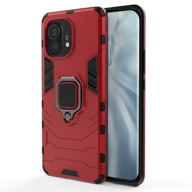Защитный чехол Strong Guard Ring для Xiaomi Mi 11 Красный