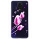 Защитный чехол Fantasy с глянцевыми торцами для Xiaomi Redmi Note 9s / Redmi Note 9 Pro / Redmi Note 9 Pro Max (тюльпаны) Розовый