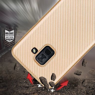 Защитный чехол Carbon TPU для Samsung A530 Galaxy A8 2018 Золотистый