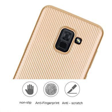 Защитный чехол Carbon TPU для Samsung A530 Galaxy A8 2018 Золотистый