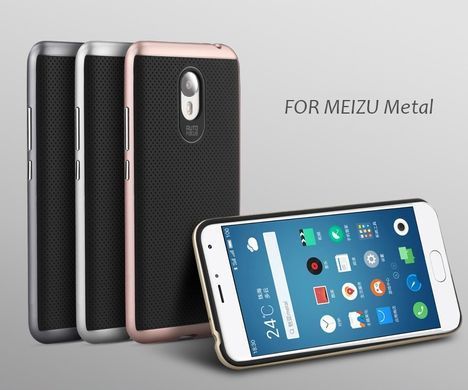 Ударопрочный чохол iPaky TPU+PC для Meizu M1 Metal Чорний / Сірий