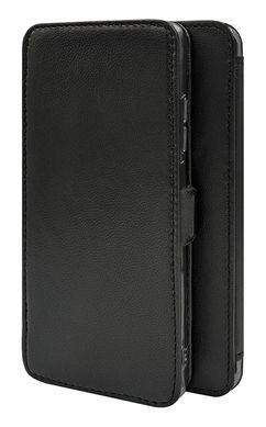 Чехол из натуральной кожи Genuine Leather Book для OnePlus 9 (без функции подставки) Черный