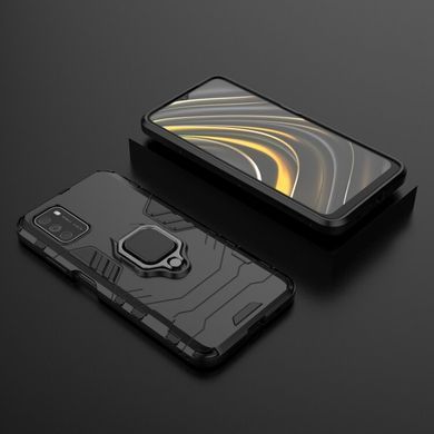 Защитный чехол Strong Guard Ring для Xiaomi Poco M3 Черный