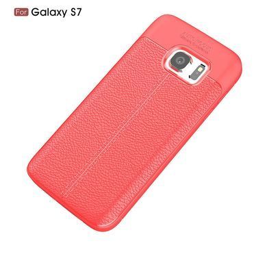 Защитный чехол Leather для Samsung G930F Galaxy S7 Красный