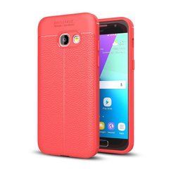 Защитный чехол Leather для Samsung A320F Galaxy A3 2017 Красный
