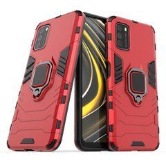 Защитный чехол Strong Guard Ring для Xiaomi Poco M3 Красный