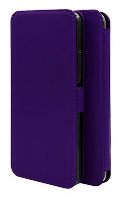 Чехол из натуральной кожи Genuine Leather Book для OnePlus 9 (без функции подставки) Фиолетовый