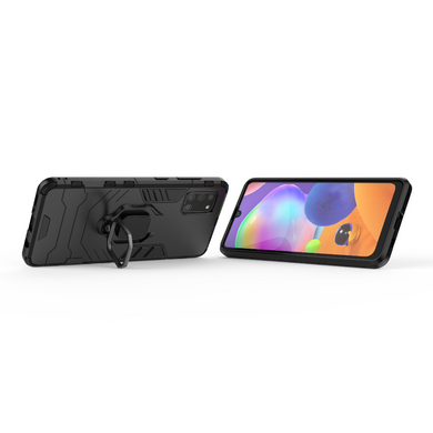 Защитный чехол Strong Guard Ring для Samsung A315F Galaxy A31 Черный