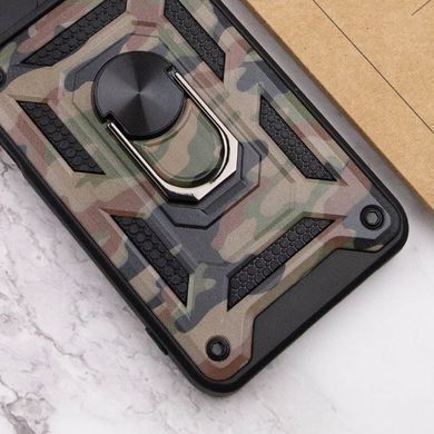 Защитный чехол Camo Ring Lock для Xiaomi Redmi Note 11 Pro (Global) / Note 11 Pro 5G Коричневый