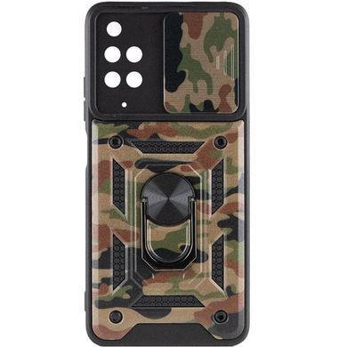 Защитный чехол Camo Ring Lock для Xiaomi Redmi Note 11 Pro (Global) / Note 11 Pro 5G Коричневый