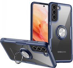 Защитный чехол Crystal Ring для Samsung Galaxy S21 FE Синий