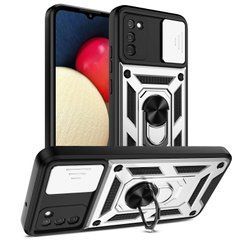 Защитный чехол Kvadrat Ring Lock для Samsung A025 Galaxy A02s Серебристый