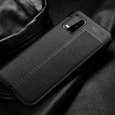 Защитный чехол Leather для Xiaomi Mi 10 Lite Черный