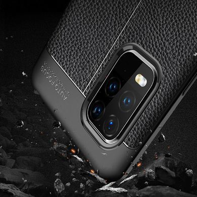 Защитный чехол Leather для Xiaomi Mi 10 Lite Черный