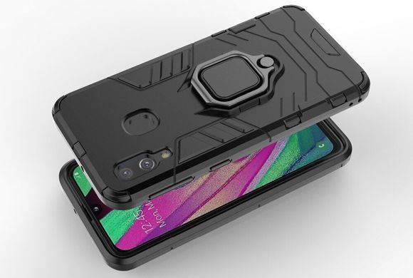 Захисний чохол Strong Guard Ring для Samsung A405F Galaxy A40 2019 Чорний