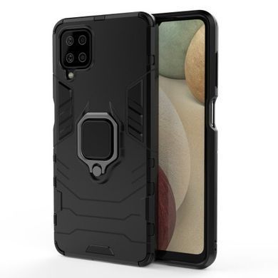 Защитный чехол Strong Guard Ring для Samsung A125F Galaxy A12 / A127F Galaxy A12 Nacho / Galaxy A12s / Galaxy M12 Черный
