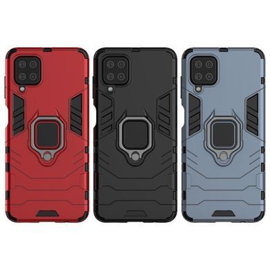 Защитный чехол Strong Guard Ring для Samsung A125F Galaxy A12 / A127F Galaxy A12 Nacho / Galaxy A12s / Galaxy M12 Черный